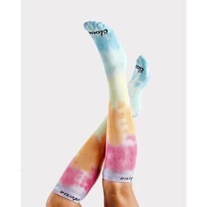 Clove Shoes Knee High Compression Socks Rainbow Tie Dye NEW Small